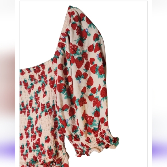 Betsey Johnson Strawberry Field Prairie Lined Maxi Dress Women Small Cottagecore - Picture 5 of 12